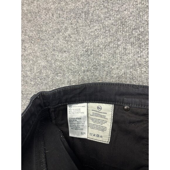 AG Adriano Goldschmied Jeans Mens 32R Black Slim Straight Stretch Denim Pants - Picture 8 of 8